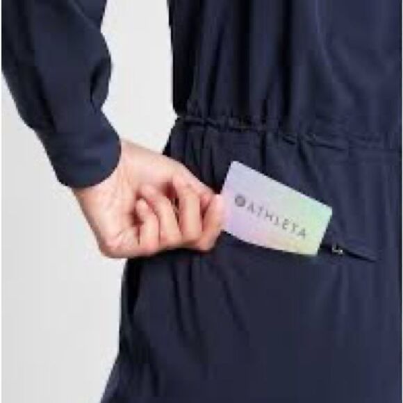 NWT ATHLETA Zuma Jumpsuit Navy Romper Pants Womens Sz XS/S - Picture 4 of 10